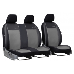 Poťahy pre MERCEDES VITO 2+1 W638 (1996-2003) Exclusive Leather (koža) šedá (vyp)