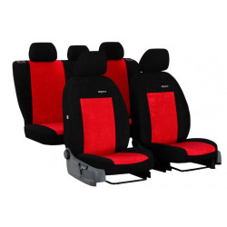 Poťahy pre ŠKODA ROOMSTER 5X1 (2006-2015) Elegance (velour-velour) červená (vyp)