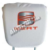 Poťah na hlavovú opierku-biela Seat 2 ks