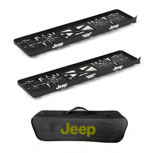 2x podložky ŠPZ  a taška JEEP - sada