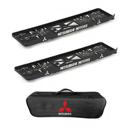 2x podložky ŠPZ  a taška MITSUBISHI- sada