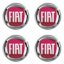 Samolepky živicové 3D Fiat červený 4ks