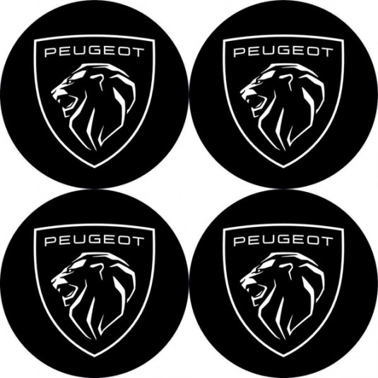 Samolepky živicové 3D PEUGEOT nové logo 4ks