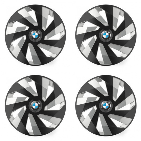 Puklice pre BMW 14 Vector RC black and silver