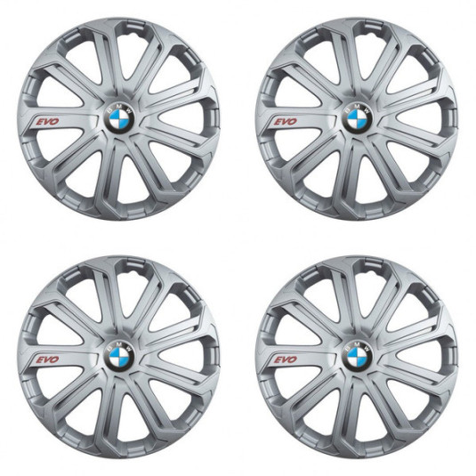 Puklice pre BMW 15 Evo silver