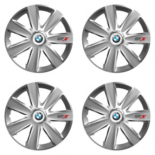 Puklice pre BMW 15 GTX CARBON silver