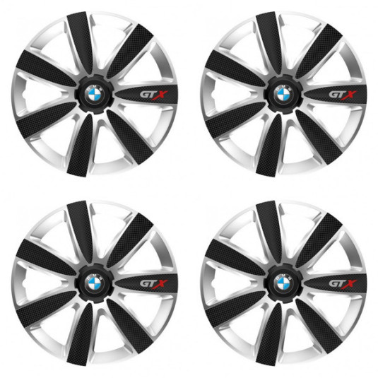 Puklice pre BMW 16 GTX CARBON silver/black
