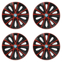Puklice pre BMW 16 RAPIDE red and black