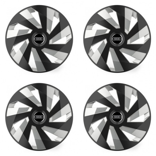 Puklice pre Audi 14 Vector RC black and silver