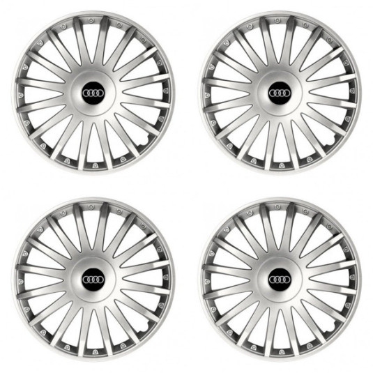 Puklice pre Audi 15 CRYSTAL silver