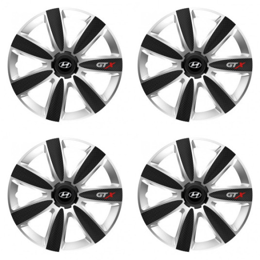 Puklice pre Hyundai 15 GTX CARBON silver/black
