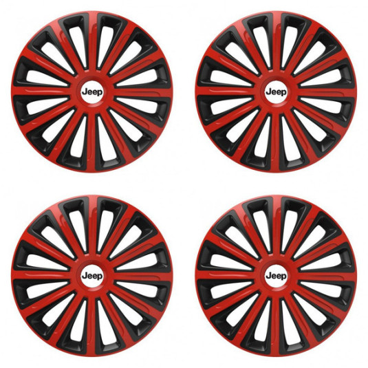 Puklice pre Jeep 16 TREND red and black