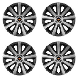 Puklice pre Cupra 15 Aviator carbon silver&black