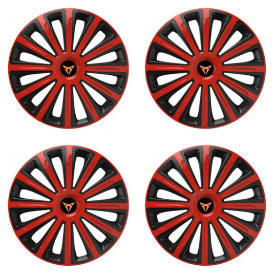 Puklice pre Cupra 15 TREND red and black