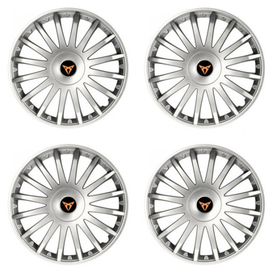 Puklice pre Cupra 15 CRYSTAL silver