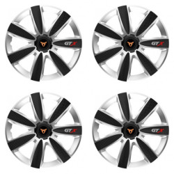 Puklice pre Cupra 16 GTX CARBON silver/black