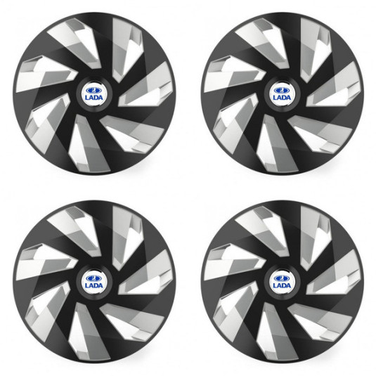 Puklice pre Lada 14 Vector RC black and silver