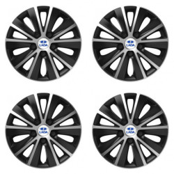 Puklice pre Lada 14 RAPIDE silver and black