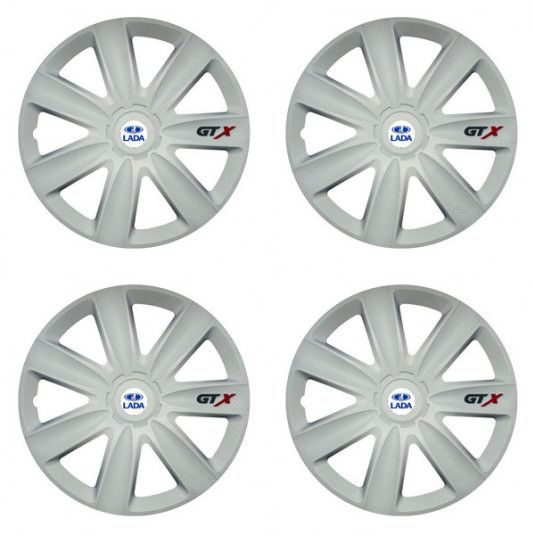 Puklice pre Lada 15 GTX carbon white