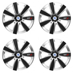Puklice pre Lada 15 GTX CARBON silver/black