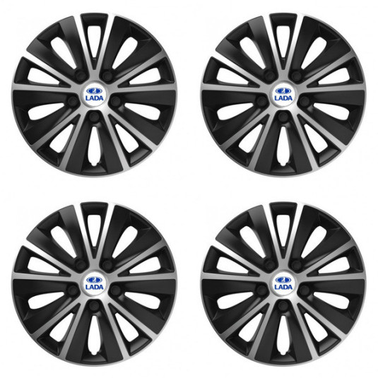 Puklice pre Lada 16 RAPIDE silver and black