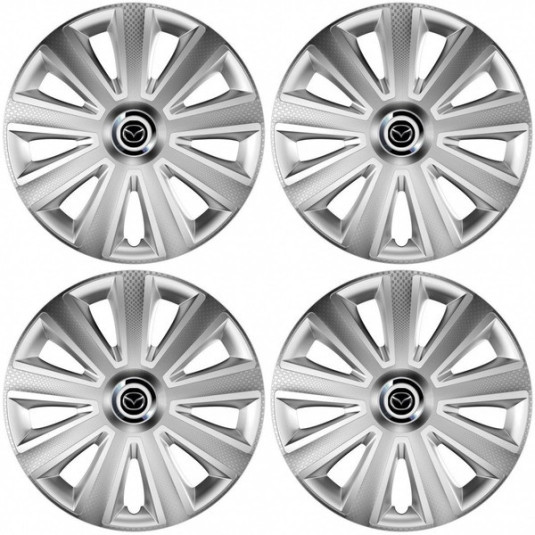 Puklice pre Mazda 14 Aviator carbon RC silver