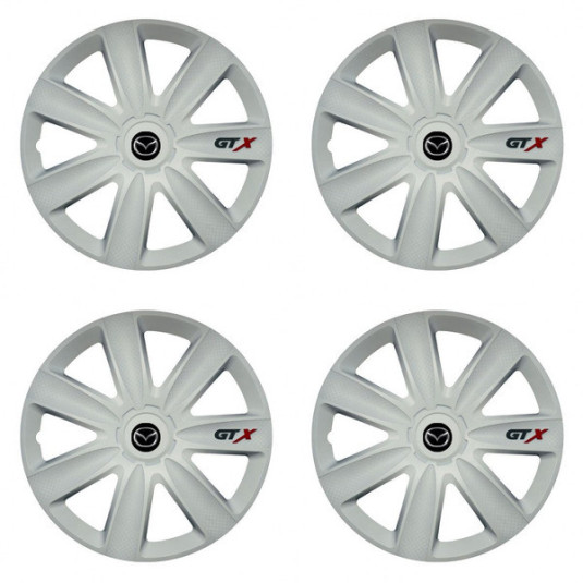 Puklice pre Mazda 15 GTX carbon white