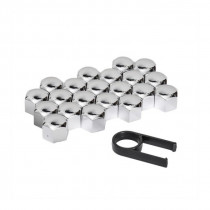 Kryty na skrutky 19mm chróm 21ks