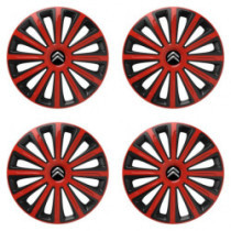 Puklice pre Citroen 15 TREND red and black
