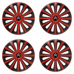 Puklice pre Citroen 15 TREND red and black