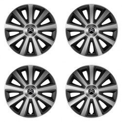 Puklice pre Citroen 16 Aviator carbon silver&black