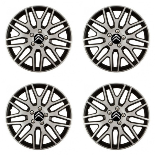 Puklice pre Citroen 16 Dakar NC silver and black