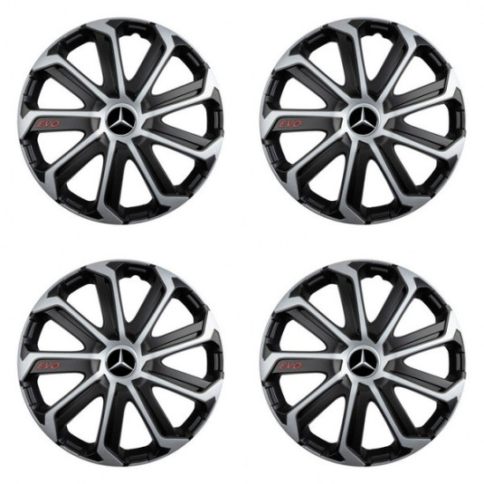 Puklice pre Mercedes 14 Evo black&silver