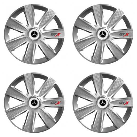 Puklice pre Mercedes 14 GTX CARBON silver