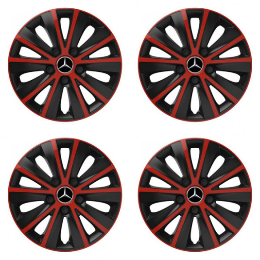 Puklice pre Mercedes 16 RAPIDE red and black