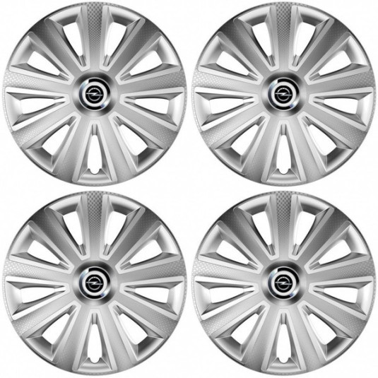 Puklice pre Opel 15 Aviator carbon silver