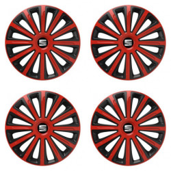 Puklice pre Seat 15 TREND red and black