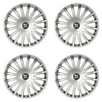 Puklice pre Seat 15 CRYSTAL silver