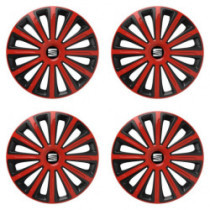 Puklice pre Seat 16 TREND red and black