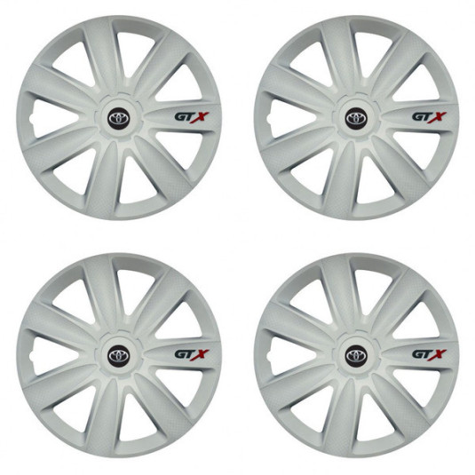 Puklice pre Toyota 14 GTX carbon white