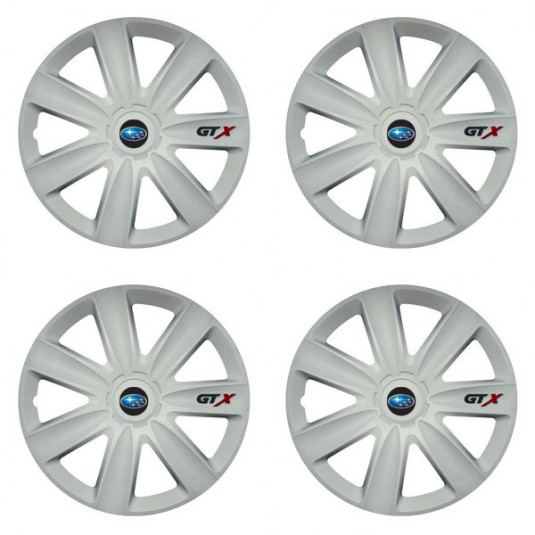 Puklice pre Subaru 14 GTX carbon white