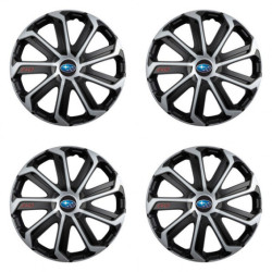 Puklice pre Subaru 14 Evo black&silver