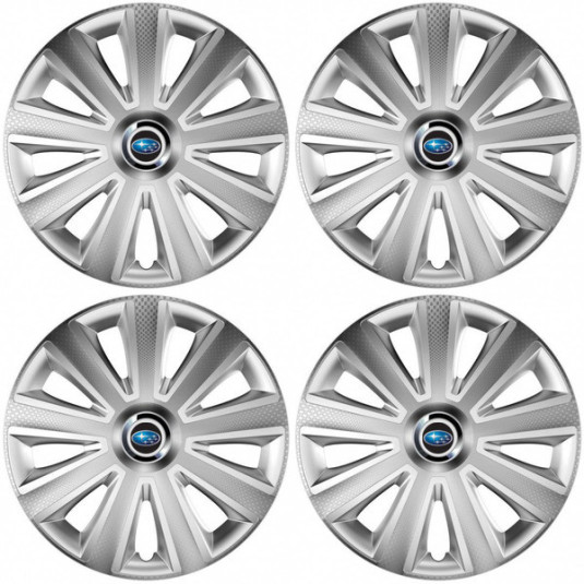 Puklice pre Subaru 15 Aviator carbon silver