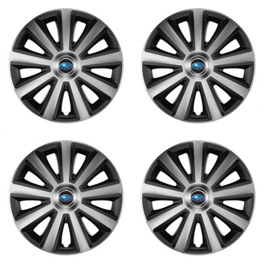 Puklice pre Subaru 16 Aviator carbon silver&black