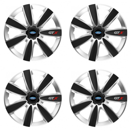 Puklice pre Ford 14 GTX CARBON silver/black