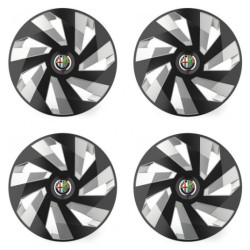 Puklice pre Alfa Romeo 15 Vector RC black and silver