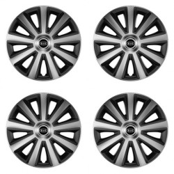 Puklice pre Kia (staršie logo) 15 Aviator carbon silver&black