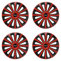 Puklice pre Kia (staršie logo) 15 TREND red and black