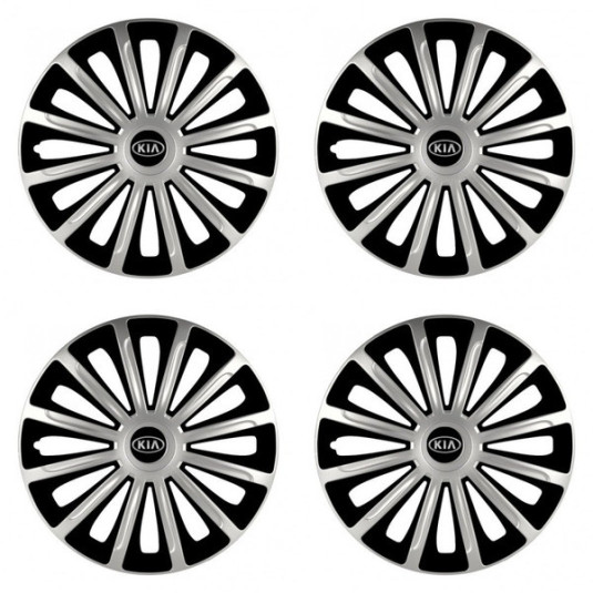 Puklice pre Kia (staršie logo) 16 TREND silver and black