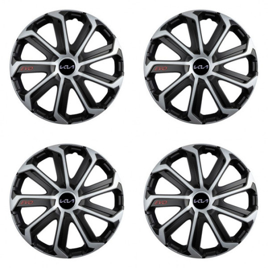 Puklice pre Kia (nové logo) 14 Evo black&silver